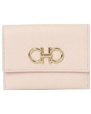 Ferragamo Gancini Credit Card Holder - Natural