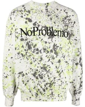 Aries No Problemo Spray Dye Sweatshirt - Grey