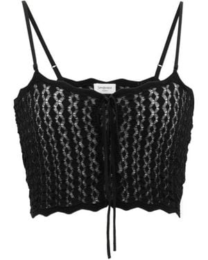 Saint Laurent Sleeveless Tops - Black