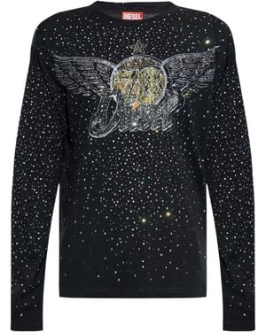 DIESEL Embellished Crewneck T-Shirt - Black