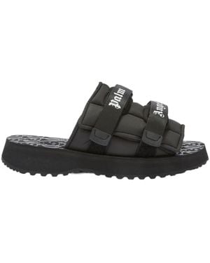 Palm Angels X Suicoke Moto-P Logo Printed Slides - Black