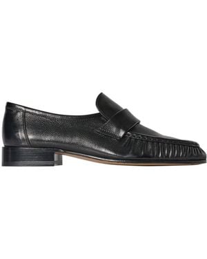 The Row Pleated Penny Flat Shoes - Black