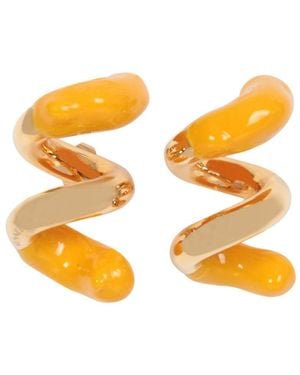 Sunnei Fusillo Logo Engraved Earrings - Yellow