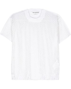 Junya Watanabe Panelled Open-Knit Top - White