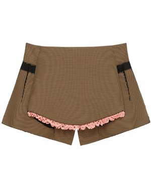 Givenchy Apron Effect Pleated Detail Shorts - Natural