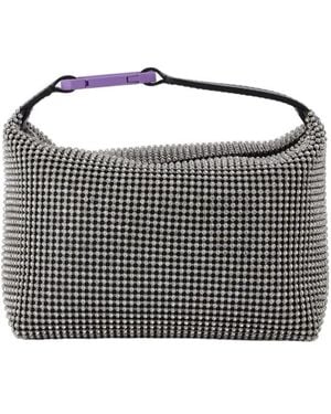 Eera Moonbag Clutch With Crystal Accents - Black