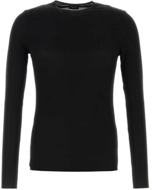 Gucci Long Sleeved Crewneck Knitted T-Shirt - Black