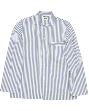 Tekla Striped Pyjama Shirt - Blue
