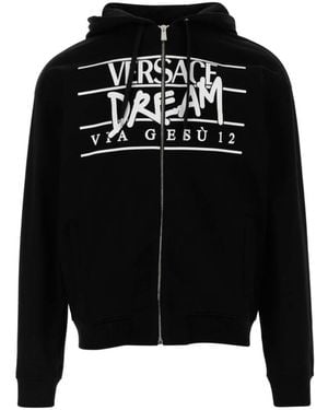 Versace Logo-Print Hoodie - Black