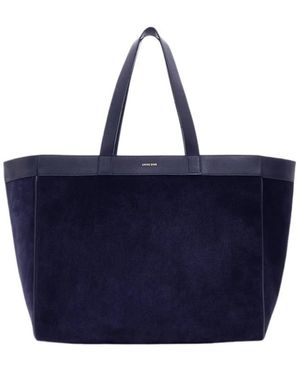Anine Bing Logo Printed Top Handle Bag - Blue