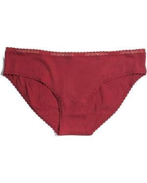 Emporio Armani Shell-Rimmed Logo Underwear - Red