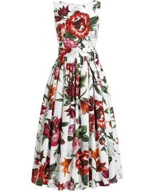 Dolce & Gabbana Floral Printed Dress - White