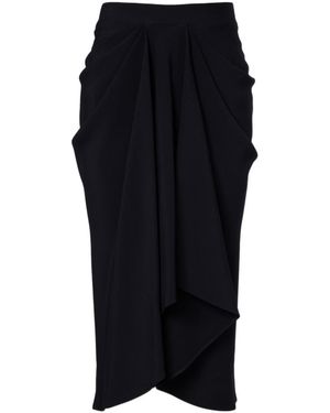 Givenchy Draped Crepe Cady Midi Skirt - Black