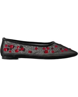 STAUD Alba Mesh Ballet Flats - Brown