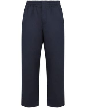 Bottega Veneta Silk And Cotton Twill Trousers - Blue