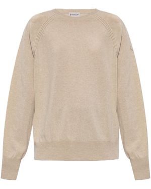 Moncler Crewneck Long-Sleeved Jumper - Natural