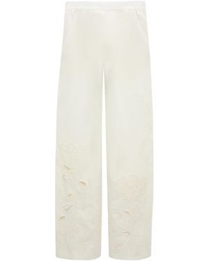 Dorothee Schumacher Elastic Waist Casual Trousers - White