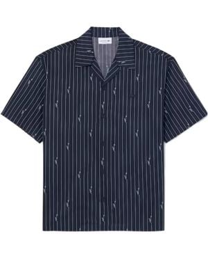 Lacoste Relaxed Fit Print Twill Shirt - Blue