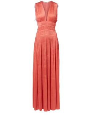 Ulla Johnson Tasneem Plissé Satin Gown - Red