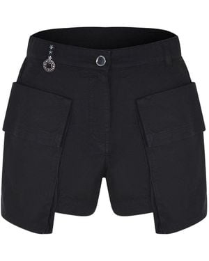 Pinko Charm-Detailed Flap-Pocket Shorts - Blue