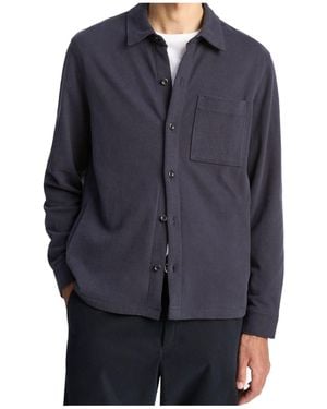 Vince Sueded Cotton Overshirt Jacket - Blue