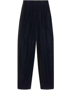 Giorgio Armani Straight-Cut Velvet Trousers - Blue