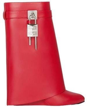 Givenchy Shark Lock Ankle Boots - Red