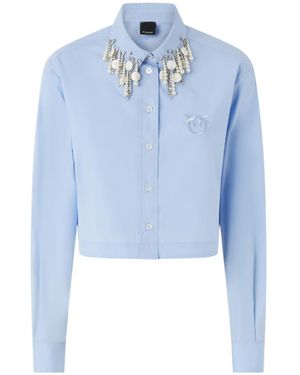 Pinko Embroidered-Logo Shirt - Blue