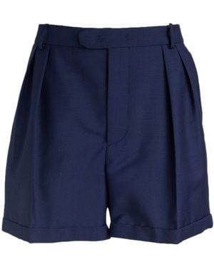 Bally Pleated-Detail Turn-Up Hem Shorts - Blue