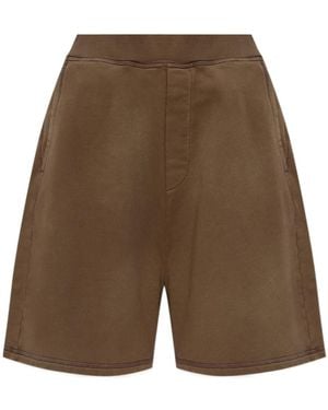 DSquared² Logo-Printed Elasticated Waistband Shorts - Brown