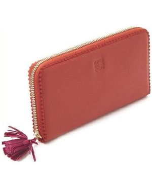 Loewe Zipper Long Purse - Red