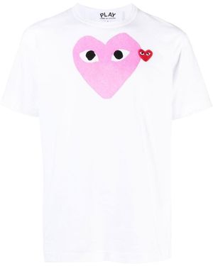 COMME DES GARÇONS PLAY T-Shirt With Round Neck And Short Sleeves - Pink