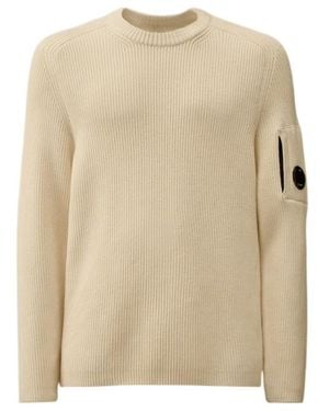 C.P. Company Lens Detail Pullover Knitwear - Natural