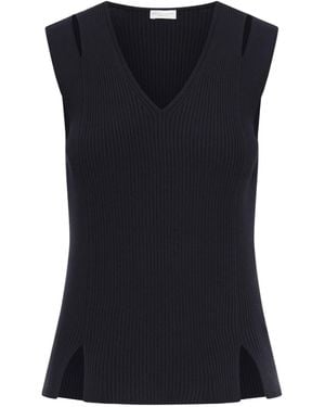 Roberto Collina Ribbed Cut-Out Knitted Top - Black