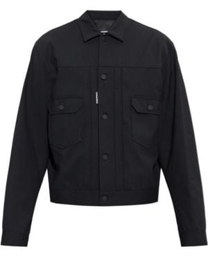 DSquared² Collared Long-Sleeved Casual Jacket - Blue