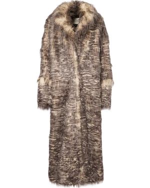 Entire studios Coco Striped Coat - Brown