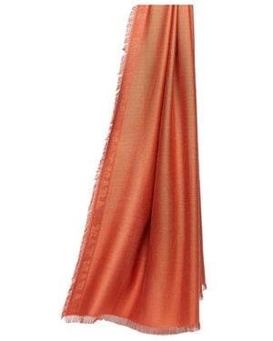 Max Mara Rayed-Edge Silk-Blend Scarf - Orange