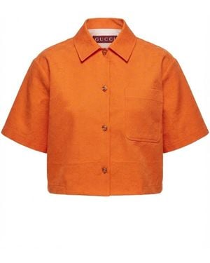 Gucci Gg Gabardine Shirt - Orange
