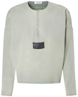Kiko Kostadinov Sargo Cotton Henley Shirt - Grey