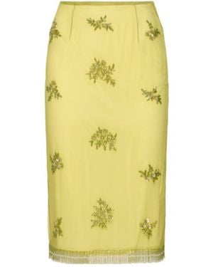 Blumarine Fringed Skirt - Yellow