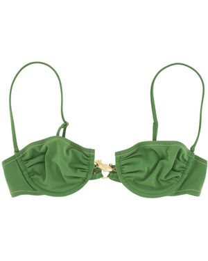Reina Olga Spaghetti Strap Bikini Top - Green