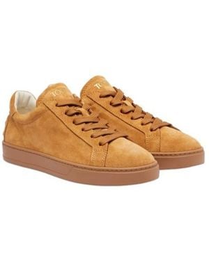 Tod's Solid Colour Suede Trainers - Brown