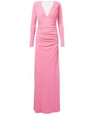 Carolina Herrera Ruched Jersey Gown - Pink