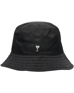 Ami Paris Ami De Coeur Stud Bucket Hat - Black