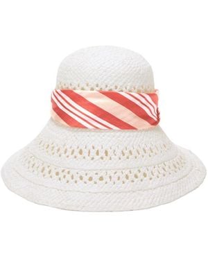 Ermanno Scervino Checked Band Straw Hat - Pink