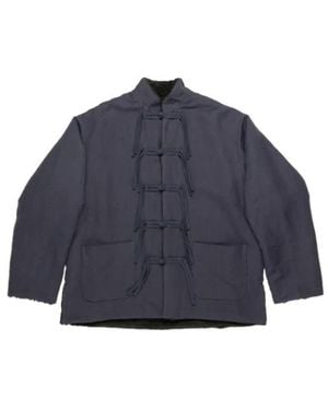 Uma Wang Long-Sleeved Casual Jacket - Blue