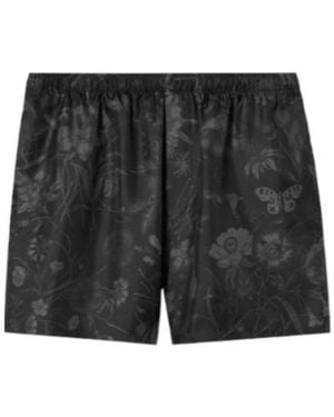 Gucci Printed Silk Twill Shorts - Black