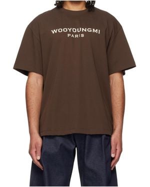 WOOYOUNGMI Logo Print T-Shirt - Brown