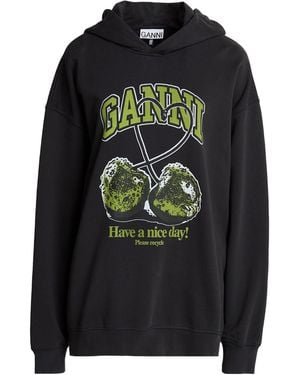 Ganni Long Sleeves Sweatshirts - Black