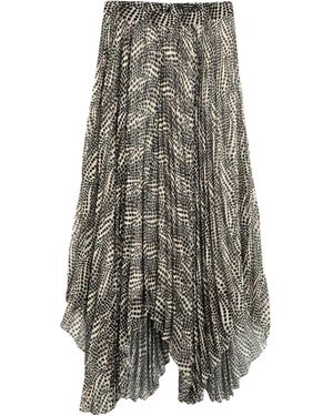 Isabel Marant Animal Print Midi Skirt - Gray